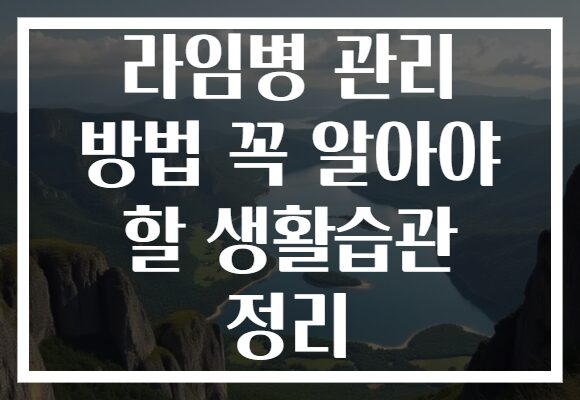 라임병 관리 방법 꼭 알아야 할 생활습관 정리