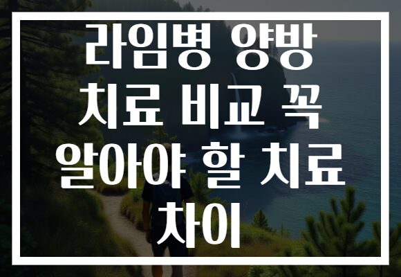 라임병 양방 치료 비교 꼭 알아야 할 치료 차이 라임병 양방 치료 비교 꼭 알아야 할 치료 차이