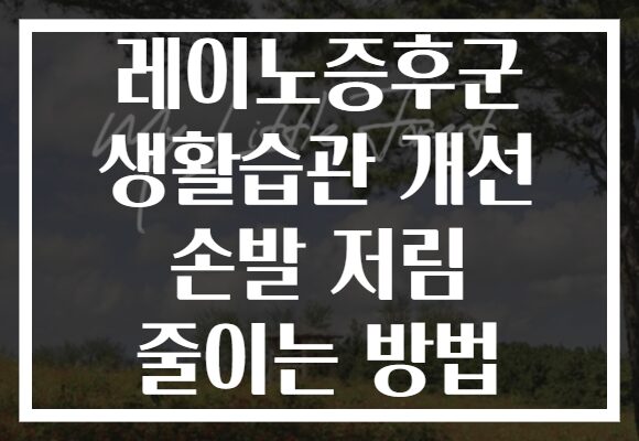 레이노증후군 생활습관 개선 손발 저림 줄이는 방법