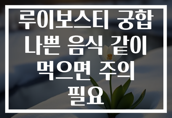 루이보스티 궁합 나쁜 음식 같이 먹으면 주의 필요