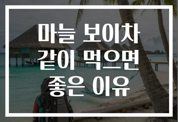 마늘 보이차 같이 먹으면 좋은 이유