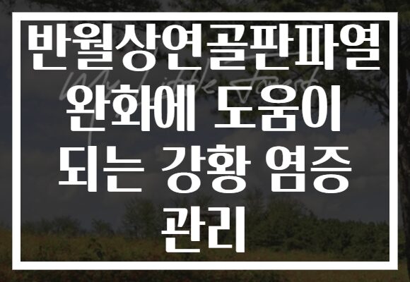 반월상연골판파열 완화에 도움이 되는 강황 염증 관리