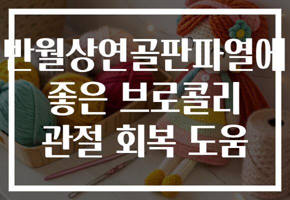 반월상연골판파열에 좋은 브로콜리 관절 회복 도움
