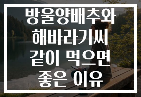 방울양배추와 해바라기씨 같이 먹으면 좋은 이유