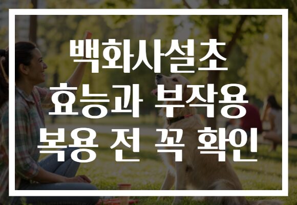 백화사설초 효능과 부작용 복용 전 꼭 확인