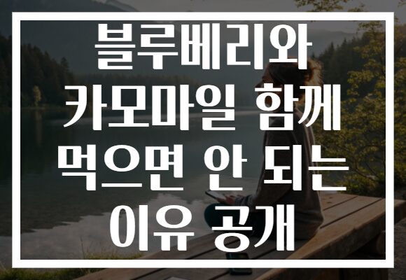 블루베리와 카모마일 함께 먹으면 안 되는 이유 공개 블루베리와 카모마일 함께 먹으면 안 되는 이유 공개