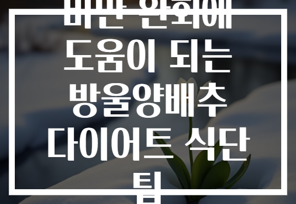 비만 완화에 도움이 되는 방울양배추 다이어트 식단 팁 비만 완화에 도움이 되는 방울양배추 다이어트 식단 팁