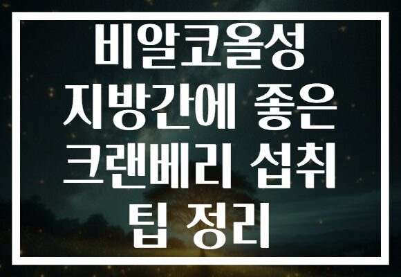 비알코올성 지방간에 좋은 크랜베리 섭취 팁 정리