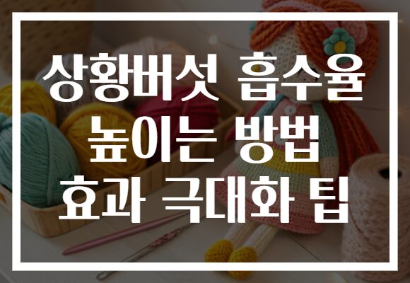 상황버섯 흡수율 높이는 방법 효과 극대화 팁