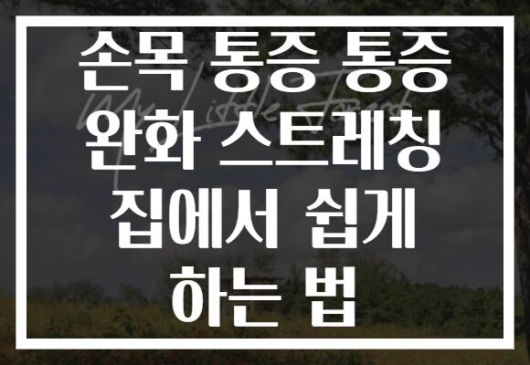 손목 통증 통증 완화 스트레칭 집에서 쉽게 하는 법