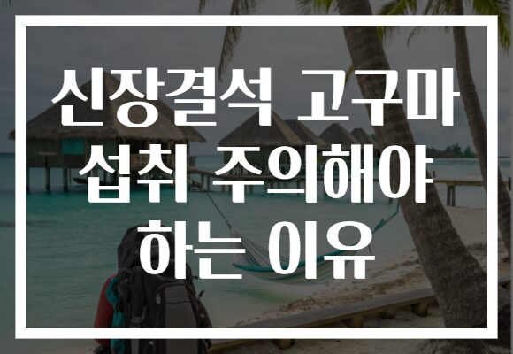 신장결석 고구마 섭취 주의해야 하는 이유