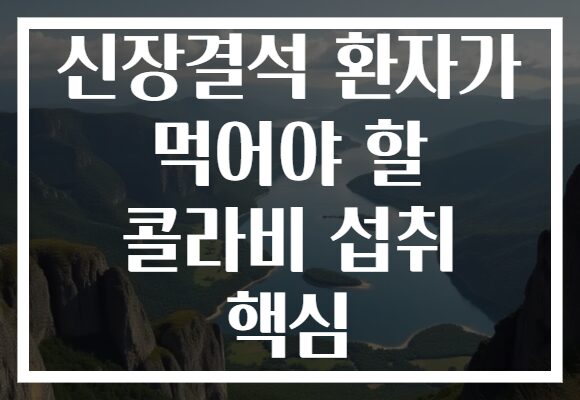신장결석 환자가 먹어야 할 콜라비 섭취 핵심