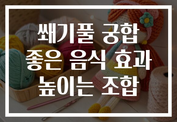 쐐기풀 궁합 좋은 음식 효과 높이는 조합