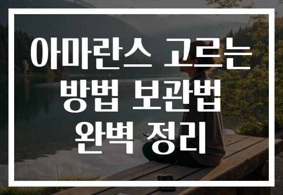 아마란스 고르는 방법 보관법 완벽 정리