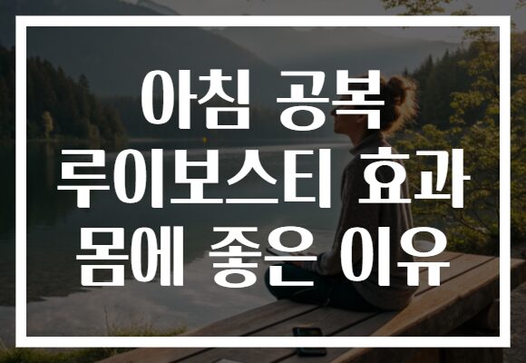 아침 공복 루이보스티 효과 몸에 좋은 이유