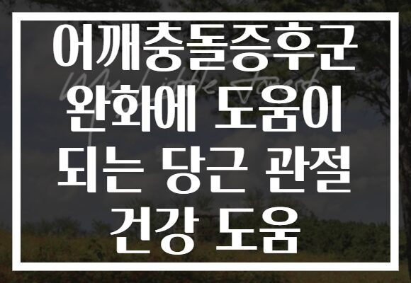 어깨충돌증후군 완화에 도움이 되는 당근 관절 건강 도움