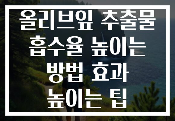 올리브잎 추출물 흡수율 높이는 방법 효과 높이는 팁 올리브잎 추출물 흡수율 높이는 방법 효과 높이는 팁