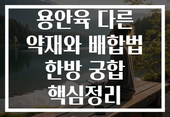 용안육 다른 약재와 배합법 한방 궁합 핵심정리 용안육 다른 약재와 배합법 한방 궁합 핵심정리