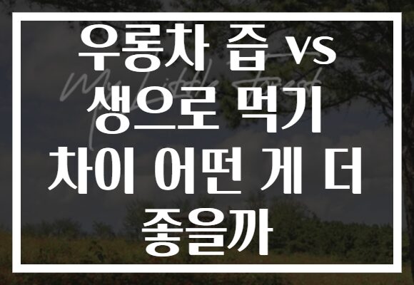 우롱차 즙 vs 생으로 먹기 차이 어떤 게 더 좋을까 우롱차 즙 vs 생으로 먹기 차이 어떤 게 더 좋을까