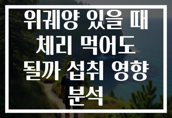 위궤양 있을 때 체리 먹어도 될까 섭취 영향 분석
