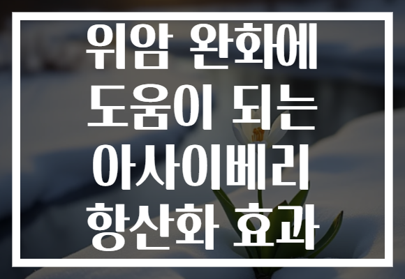위암 완화에 도움이 되는 아사이베리 항산화 효과