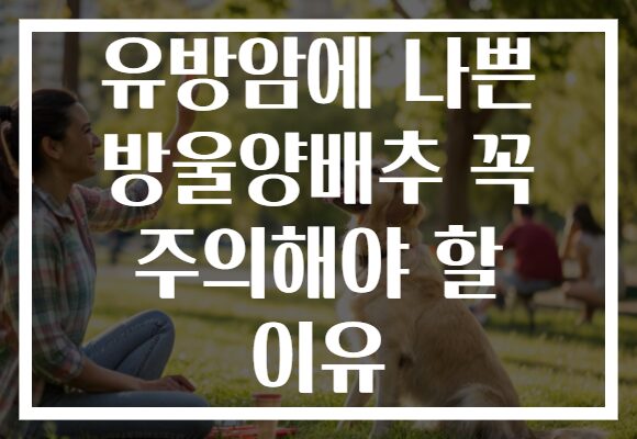 유방암에 나쁜 방울양배추 꼭 주의해야 할 이유