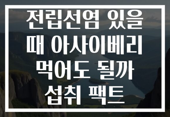 전립선염 있을 때 아사이베리 먹어도 될까 섭취 팩트