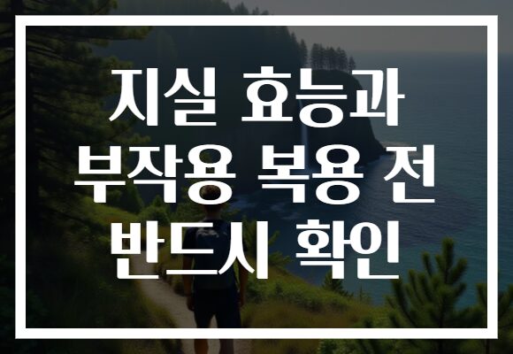 지실 효능과 부작용 복용 전 반드시 확인