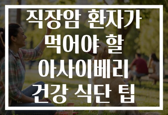 직장암 환자가 먹어야 할 아사이베리 건강 식단 팁