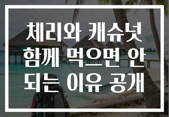 체리와 캐슈넛 함께 먹으면 안 되는 이유 공개