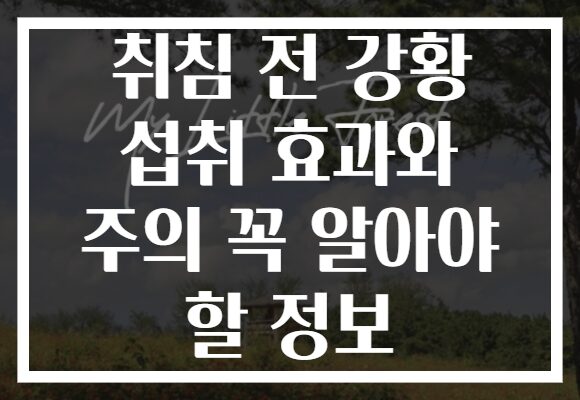 취침 전 강황 섭취 효과와 주의 꼭 알아야 할 정보 취침 전 강황 섭취 효과와 주의 꼭 알아야 할 정보