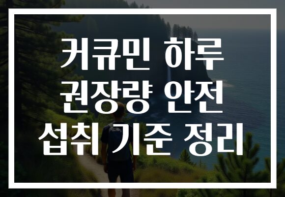 커큐민 하루 권장량 안전 섭취 기준 정리