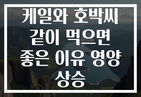 케일와 호박씨 같이 먹으면 좋은 이유 영양 상승