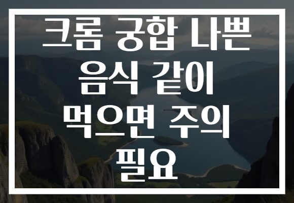 크롬 궁합 나쁜 음식 같이 먹으면 주의 필요