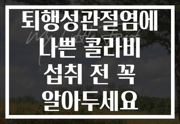 퇴행성관절염에 나쁜 콜라비 섭취 전 꼭 알아두세요