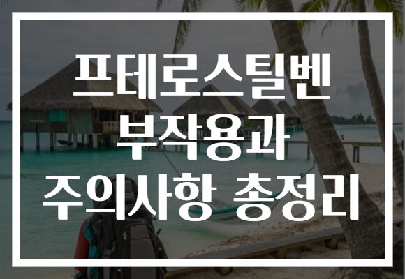 프테로스틸벤 부작용과 주의사항 총정리