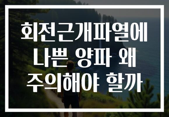 회전근개파열에 나쁜 양파 왜 주의해야 할까