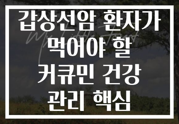 갑상선암 환자가 먹어야 할 커큐민 건강 관리 핵심 갑상선암 환자가 먹어야 할 커큐민 건강 관리 핵심