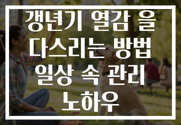 갱년기 열감 을 다스리는 방법 일상 속 관리 노하우