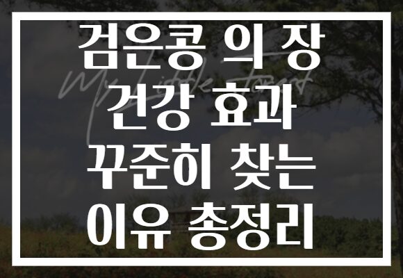 검은콩 의 장 건강 효과 꾸준히 찾는 이유 총정리
