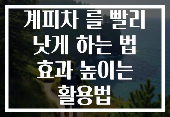 계피차 를 빨리 낫게 하는 법 효과 높이는 활용법