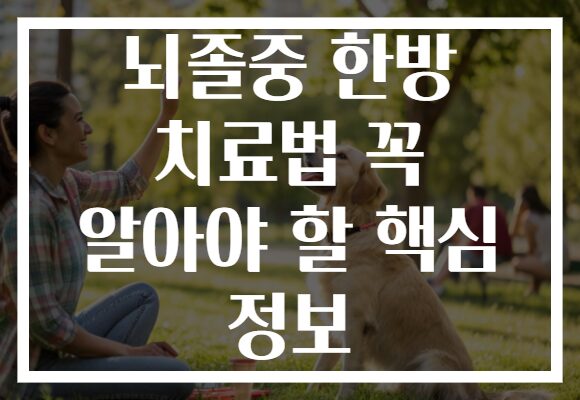 뇌졸중 한방 치료법 꼭 알아야 할 핵심 정보 뇌졸중 한방 치료법 꼭 알아야 할 핵심 정보