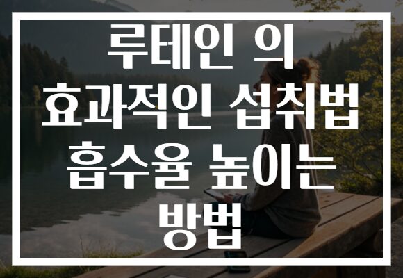 루테인 의 효과적인 섭취법 흡수율 높이는 방법
