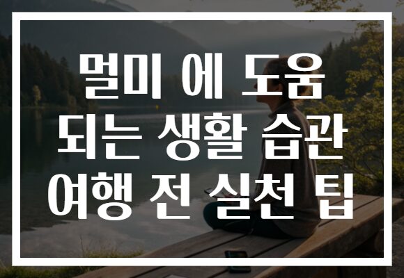 멀미 에 도움 되는 생활 습관 여행 전 실천 팁 멀미 에 도움 되는 생활 습관 여행 전 실천 팁