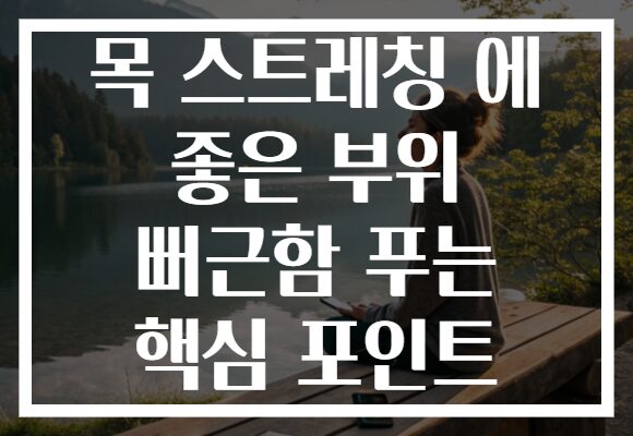 목 스트레칭 에 좋은 부위 뻐근함 푸는 핵심 포인트