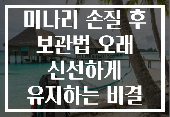 미나리 손질 후 보관법 오래 신선하게 유지하는 비결