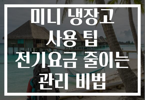 미니 냉장고 사용 팁 전기요금 줄이는 관리 비법