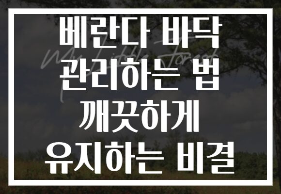 베란다 바닥 관리하는 법 깨끗하게 유지하는 비결 베란다 바닥 관리하는 법 깨끗하게 유지하는 비결