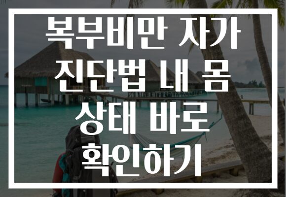 복부비만 자가 진단법 내 몸 상태 바로 확인하기 복부비만 자가 진단법 내 몸 상태 바로 확인하기