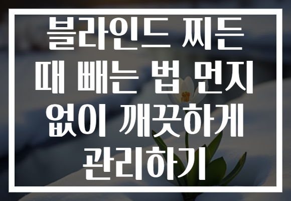 블라인드 찌든 때 빼는 법 먼지 없이 깨끗하게 관리하기